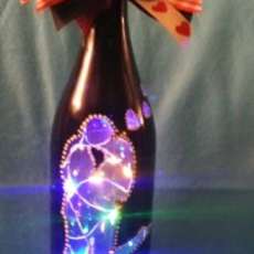Kissing Couple Lighted Wine Bottle