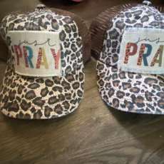 Just Pray Cheetah Hat woth Patch