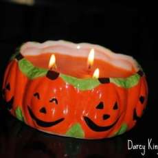 Halloween 3 wick pumpkin candles