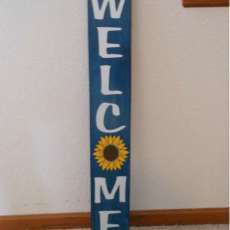 36" WELCOME sign with Sunflower