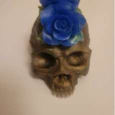 Blue flower skull