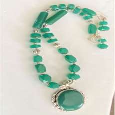 Hand Made Green Onyx Necklace set