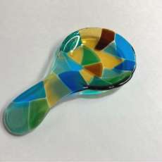 fused glass spoon rest Afrika