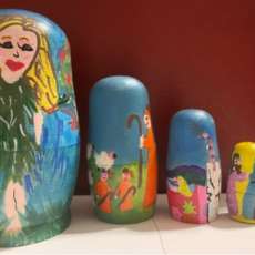 Women in the lineage of Christ nesting dolls