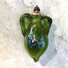 Forest Green Vessel/Perfume Bottle Pendant