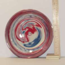 Red/White and Blue Agateware bowl