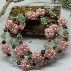 Handmade beaded bead memory wire bracelet Circle of Life designer Kelly Dale