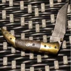 Hand made Damascus liner lock pocket knife