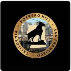 Potrero Hill Logo - 2x magnets (3"x3", black)