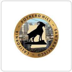 Potrero Hill Logo - 3"x3" magnet (white)