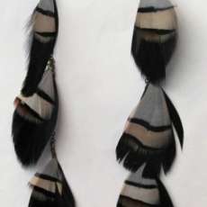 Black,Grey,Brown Feather Earrings