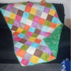 Multi colored patchwork blanket