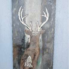 Gray Night Deer Painting