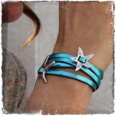 "Sea Stars" Leather Bracelet
