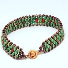 Green Travertine and Copper Bracelet