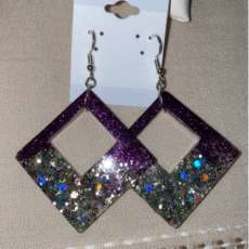 Purple Sparkler Drop Earrings