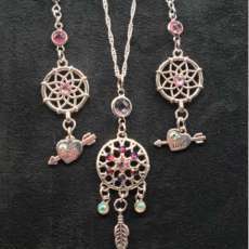 Hand made Native American Swarovski crystal pendant & earring set
