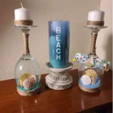 Beach themed candle holders