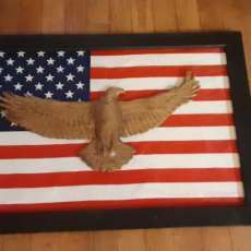 24 x 36  Flag with 12 x 24 carved Eagle