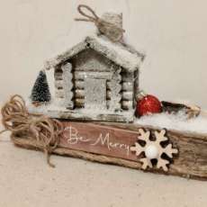 "Be Merry" Rustic Log Cabin