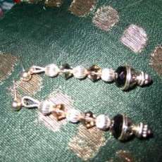 Dangle earring smokey crystal beads
