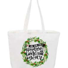 Christmas Tote Bag- THis is the Best Time of the Year- Perosnalized Quote Tote