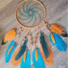 10" Orange and Teal dream catcher