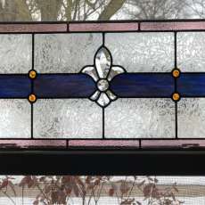 Fleur De Lis Leaded Came Stained Glass Panel