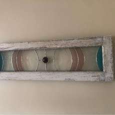 Vintage Wood Transom With Modern Stained Glass Insert