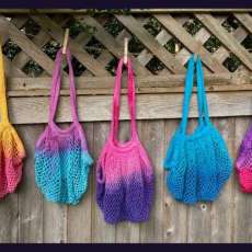 Dip Dye Multi Color String Mesh Bags (with change purse)