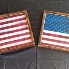 American wooden flag