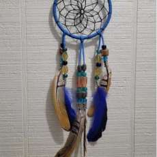 4" Dark blue and neutral dream catcher