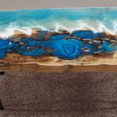 Wooden Epoxy End Table 10.5" Wide