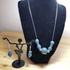 Blue Stone. Earring and necklace set