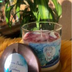 Cocoa Butter Cashmere Burgundy Swirl and Wax Shells Candle