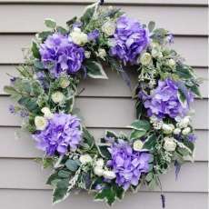 Purple Wreath, Spring Wreath,Lavender Farmhouse Wreath,Purple Hydrangea decor,Year Round Door Wreath