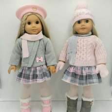 Pink and Gray American Girl doll Outfit