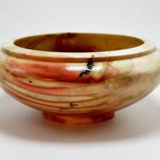 Ambrosia Box Elder Rimmed Bowl: 3.5 Inches High x 8 Inches Wide