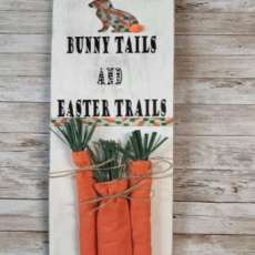 Handmade Bunny Tails and Easter Trails Wall Hanging