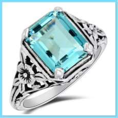 “ Different” Sky Blue Topaz Ring, Edwardian setting