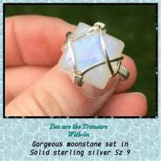 Moonstone set in solid sterling silver “ The treasure With-in”