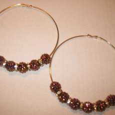 Gold 4 " Hoop Earrings