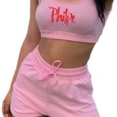 Womens crop top and shorts set