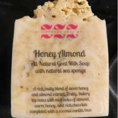 Honey Almond Goat Milk Soap with Natural Sea Sponge