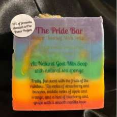 The Pride Bar Goat Milk Soap with Natural Sea Sponge- 15% of Proceeds will be donated to The Trevor