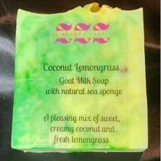 Coconut Lemongrass Goat Milk Soap with Sea Sponge