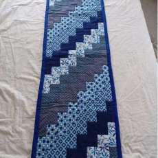 Shades of Blue Reversible Quilted Tablerunner
