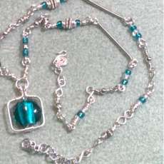 Silver and Blue Necklace and Earrings