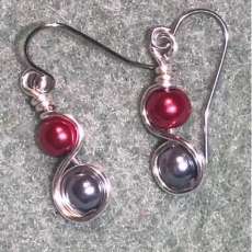 Buckeye - Captured Wire Bead Earrings