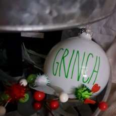 Grinch Ornaments ~ Rae Dunn Inspired Glass Ornaments
